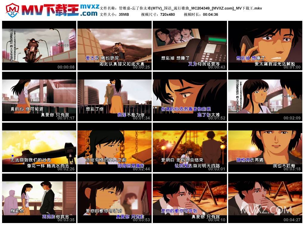 管维嘉-忘了你太难(MTV)_国语_流行歌曲_MC204349